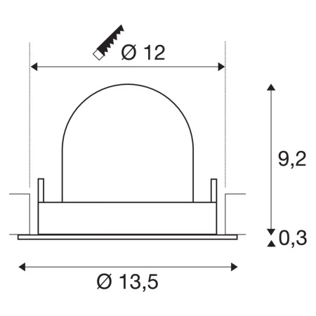 NUMINOS® GIMBLE M, oprawa sufitowa wpuszczana czarna/chromowana, 3000 K 55° (1005947) - SLV