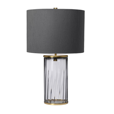 Lampa stołowa Reno - 1 źródło światła - Przydymione szkło/ Stary mosiądz (QN-RENO-SMOKE-AB) - Quintiesse