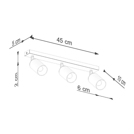 Plafon WINX 3 czarny/złoty (SL.1384) - Sollux Lighting