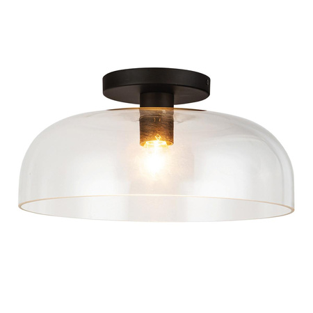 Półplafon Sylvia - 1 źródło światła - Matowa czerń (ALM-SYLVIA-SF-BK-CL) - Elstead Lighting