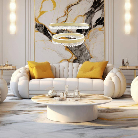 Złota lampa wisząca do salonu PRECIOSA 85W LED (ML1000) - Milagro