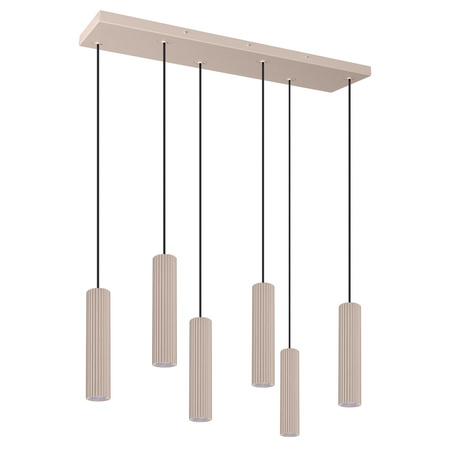 Lampa wisząca ze ściemniaczem Push Dimm/DALI2 IVAR 6L taupe LED 4000K (TH.645) - Thoro Lighting