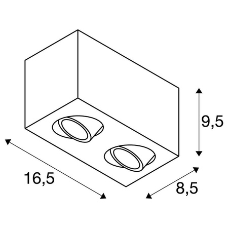 Lampa sufitowa natynkowa TRILEDO Double (1002006) - SLV