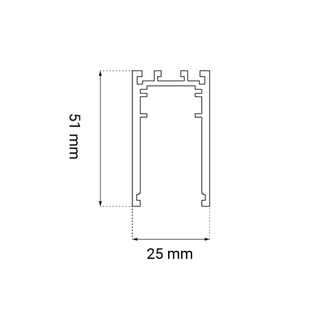 Szynoprzewód magnetyczny natynkowy Komatsu 48V - Biały (2 m) (6506) - Shilo