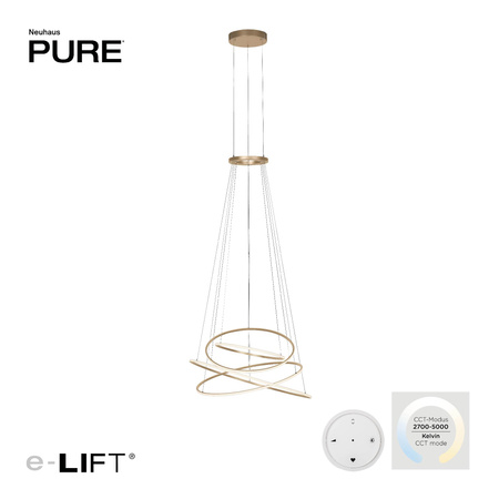 Lampa na pilota, z płynną regulacją wysokości PURE E-FLYING RINGS BRĄZOWA (2566-97) - Paul Neuhaus