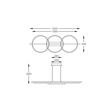 Lampa wisząca ALMERIA czarna-drewno (MD3913-3-3BWLT) - Zuma Line