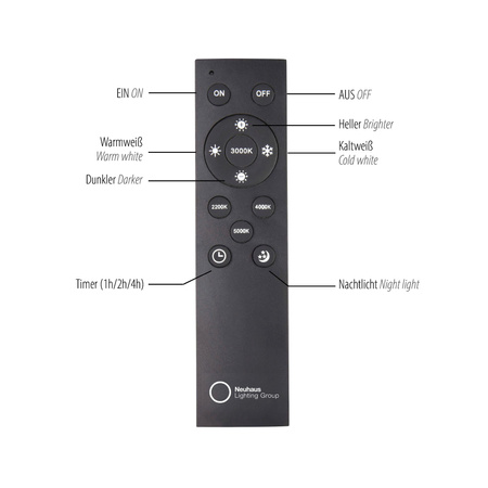 Lampa na pilota, z regulacją światła i wysokości PURE FALLING RINGS  CZARNA (2505-18) - Paul Neuhaus