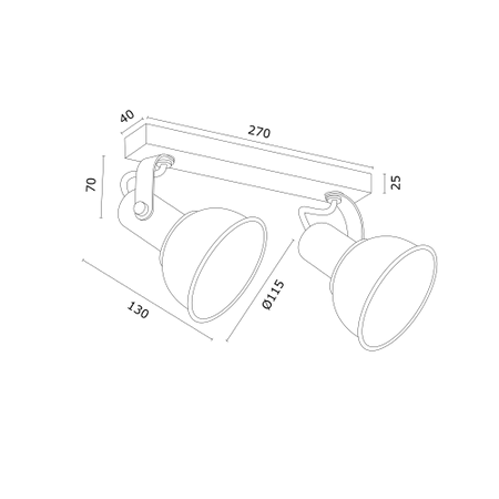 Plafon 2 pł. TWIST (7036) - Argon