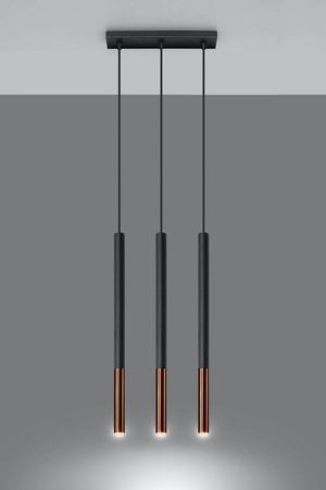 Lampa wisząca MOZAICA 3L czarny/miedź (SL.0889) - Sollux
