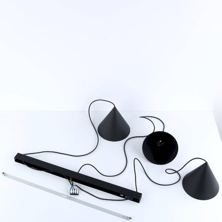 CONO BLACK LAMPA WISZĄCA 3 S LISTWA (10068) - TK Lighting