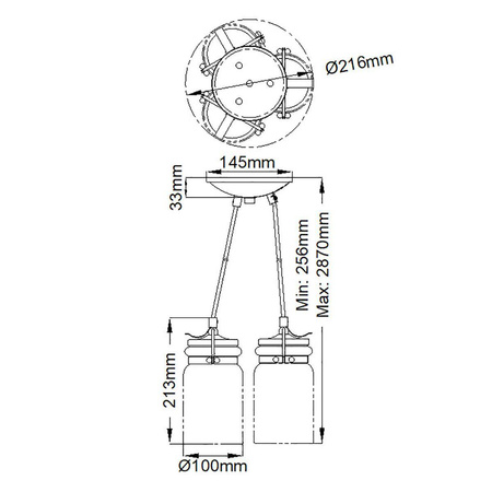 Lampa wisząca  Brinley (KL-BRINLEY3-OZ) - Elstead Lighting