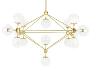 Lampa wisząca PLANETARIO 15 GOLD złota - klosze szronione (MD10230G-15.BRASS) - King Home