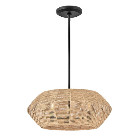 Rattanowa lampa wisząca Luca - 3 źródła światła - karmelowy beż (QN-LUCA-P-S-BK-CAM) - Quintiesse