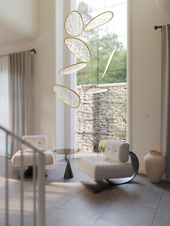 Ekskluzywna kaskadowa lampa wisząca MAXLIGHT P0635D EMPIRE 121W, ZŁOTA