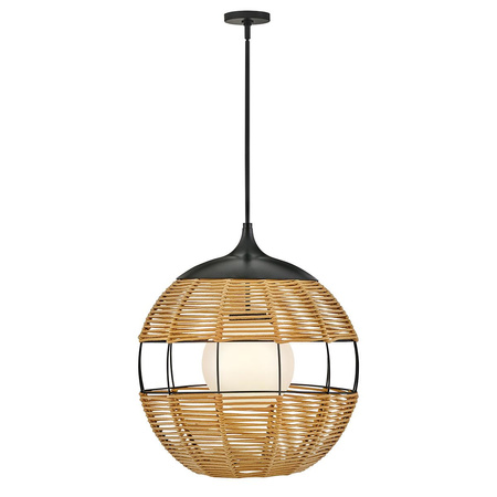Średnia lampa wisząca na taras Maddox karmelowy beż (QN-MADDOX-P-M-BK-CAM) - Quintiesse