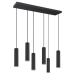 Lampa wisząca ze ściemniaczem Push Dimm/DALI2 IVAR 6L czarna LED 3000K (TH.581) - Thoro Lighting
