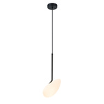 LED PENDANT LIGHT 5W 3000K MATT OPAL WHITE GLASS & BLACK METAL (20254 Zambelis) - Zambelis