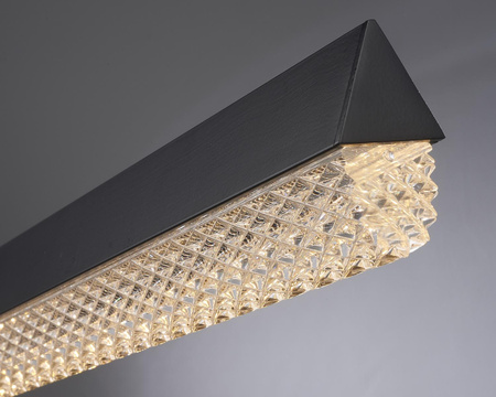 Czarna lampa wisząca z połyskiem kryształu ANABELLA LED 120 cm (ST-8501 black) - Step into Design