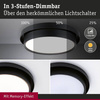 Plafoniera MALIK LED DIM 2700K IP20  czarny matowy Ø 28 (PL96780) - PAULMANN