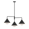 Żyrandol Remyck - 3 źródła światła - Matowa czerń (ALM-REMYCK3-BK) - Elstead Lighting