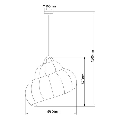 Ratanowa lampa wisząca Shella 60 cm jasne drewno 1xE27 (LP-1806/1P 60cm) - Light Prestige