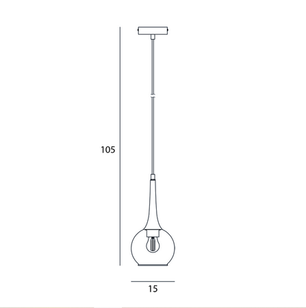 Pojedyncza lampa wisząca Favera (PND-42361-1-BRO-AMB) - Italux