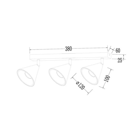 Oprawa Cone Spot Złoty 3xGU10 (ML1122) - Milagro