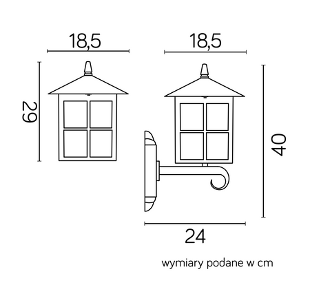 Kinkiet zewnętrzny Wenecja (K 3012/1/KW g) - SU-MA