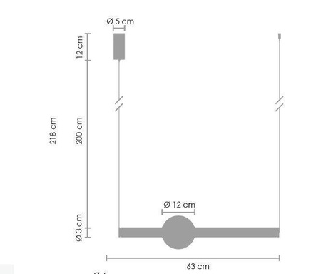 Lampa wisząca O-LINE LED 93 cm czarna (ST-1688L BK) - Step into Design