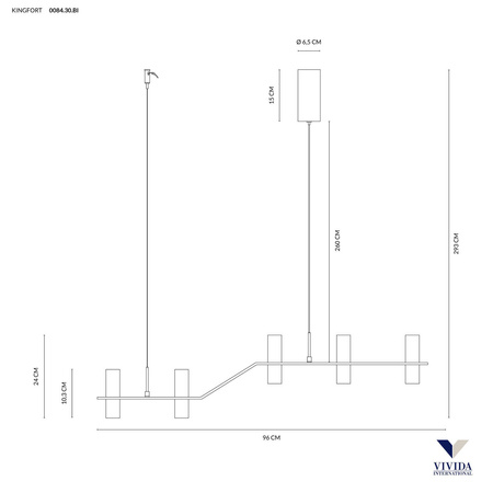 Lampa wisząca KINGFORT 5 (0084.30.BI) - Vivida