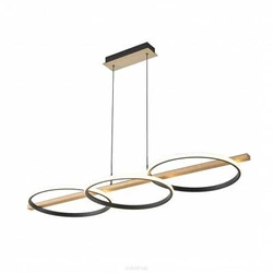 Lampa wisząca ALMERIA czarna-drewno (MD3913-3-3BWLT) - Zuma Line