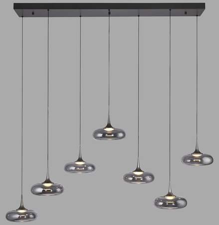 Ściemnialna lampa wisząca z płynną regulacją wysokości POSH SZARA (15695-15) - Paul Neuhaus