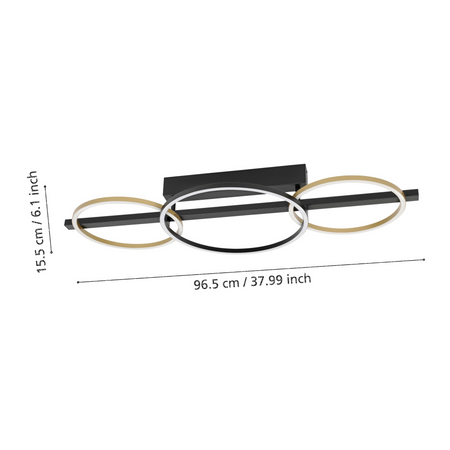 Lampa Sufitowa LANACERA czarna (390086) - EGLO