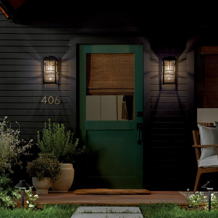 Mała latarnia naścienna Hone - 1 źródło światła - Strukturalna czerń (KL-HONE-S-BKT) - Elstead Lighting