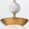 Średnia lampa wisząca Saucer - 1 źródło światła - Postarzany mosiądz (QN-SAUCER-1P-M-AB-OPAL) - Quintiesse
