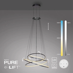 Lampa na pilota, z płynną regulacją wysokości PURE E-FLYING RINGS SZARY (2566-15) - Paul Neuhaus