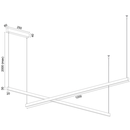 Lampa wisząca led podwójna regulowana, świecąca góra-dół MIAMI (8838) - Argon