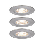 Oprawa wbudowana Nova mini Coin okrągła IP44 LED 3x4W 310lm Żelazo Szczotkowane/Aluminium (PL94301) - PAULMANN