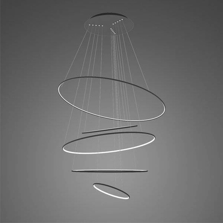 Lampa wisząca Ledowe okręgi No.5 Φ150 cm 3k czarna ściemnialna Altavola Design (LA085/P_150_in_3k_black_dimm) - ALTAVOLA DESIGN