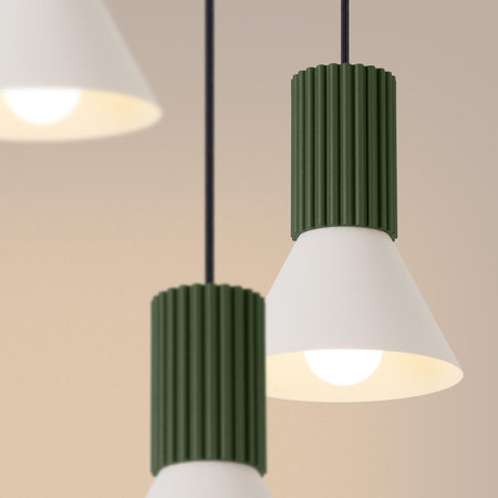 Lampa wisząca ESTRIA 3P beżowa/zielona oliwka (SL.1873) - Sollux Lighting