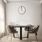 PENDANT LED LIGHT 20W +3XG9 METAL GLASS BLACK (22064 Zambelis) - Zambelis
