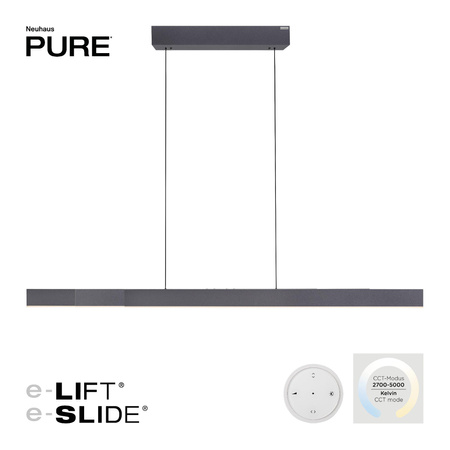 Lampa z płynną regulacją wysokości i szerokości PURE-MOTO-RISE CZARNY PERŁOWY (2545-18) - Paul Neuhaus