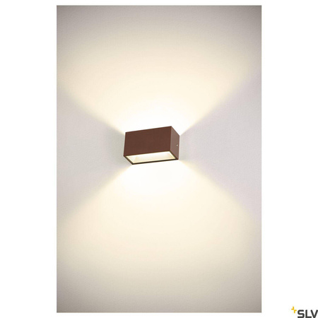 SITRA M WL UP/DOWN, zewnętrzna oprawa ścienna do nabudowania LED, kolor rdzy, przełącznik CCT, 3000/4000 K (1005154) - SLV