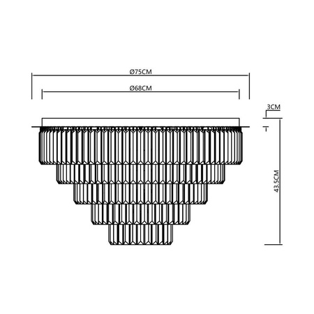 Lampa sufitowa MILANO fi 75cm 12xE14 (ML1025) - Milagro