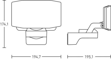 Naświetlacz bez czujnika Steinel XLED Protect PIR 13,6W 3000K 1642lm IP54 IK03 230V antracytowy / tworzywo sztuczne (ST090029) - STEINEL
