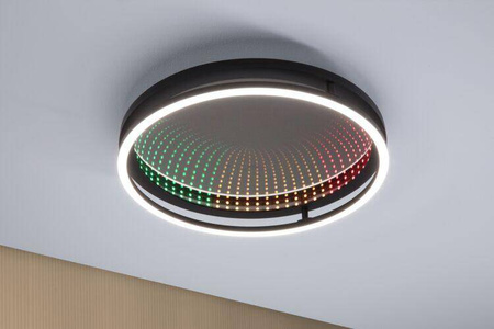 Plafoniera SPACEGLOW ONE LED 3D DIM RGB rainbow 38W 3900lm 3000-6500K pilot  230V czarny matowy / metal (PL71056) - PAULMANN