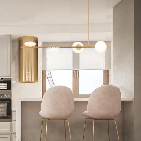 PENDANT LIGHT LED 23W METAL GLASS GOLD MATT (22062 Zambelis) - Zambelis