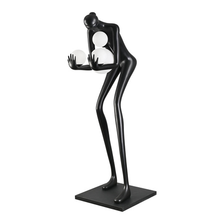 Designerska czarna lampa podłogowa WOMAN-2 BLACK 190 cm (DN433-F black) - Step into Design