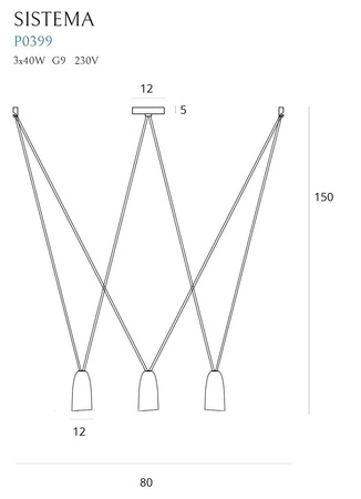 Lampa wisząca SISTEMA (P0399) - MAXlight