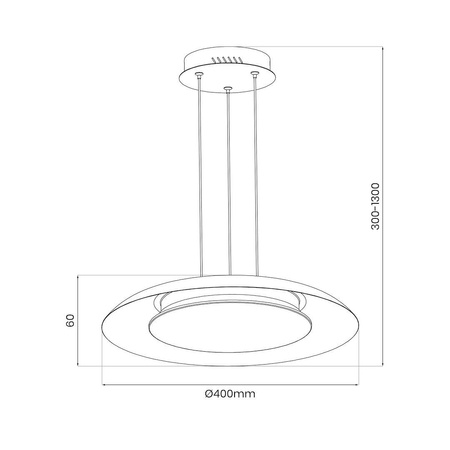 Lampa wisząca Piattino Biały 30W LED 3000K-4000k-6000K (ML1813) - Milagro